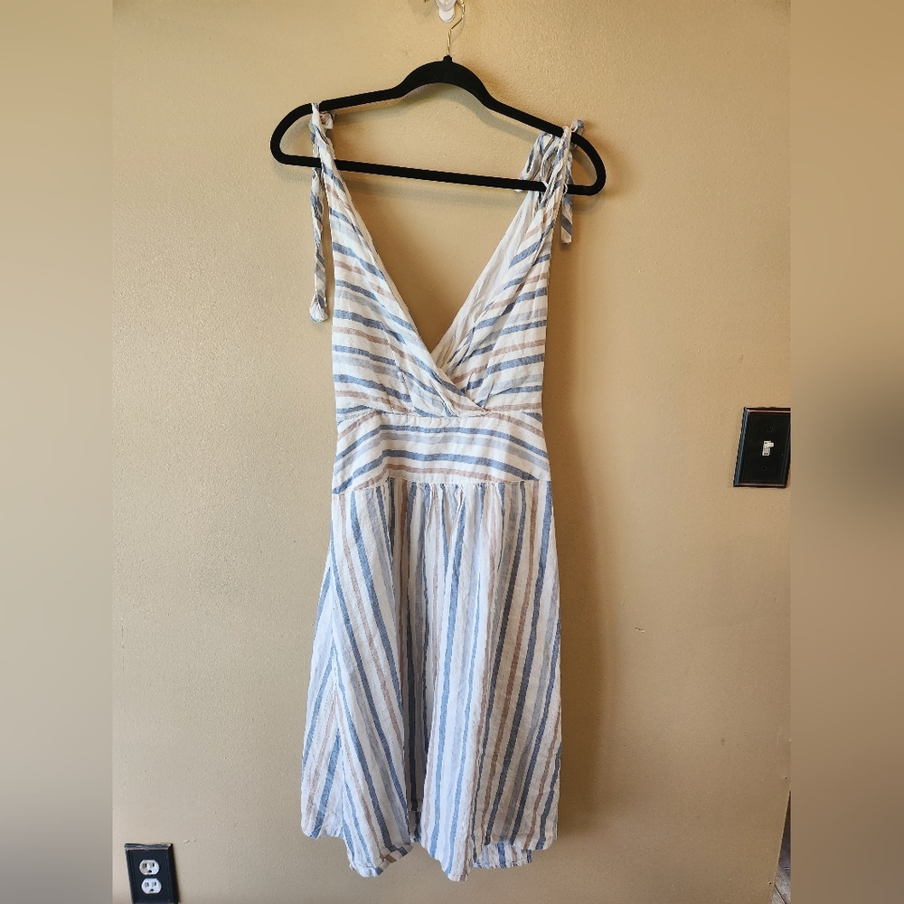 Free People Striped Midi Dress - Blue and White - Picture 2 of 7